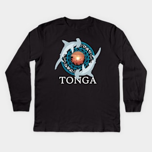 Hammerhead Sharks Tonga Pride Kids Long Sleeve T-Shirt